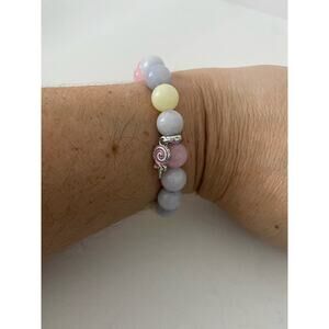 rainbow morganite bead bracelet